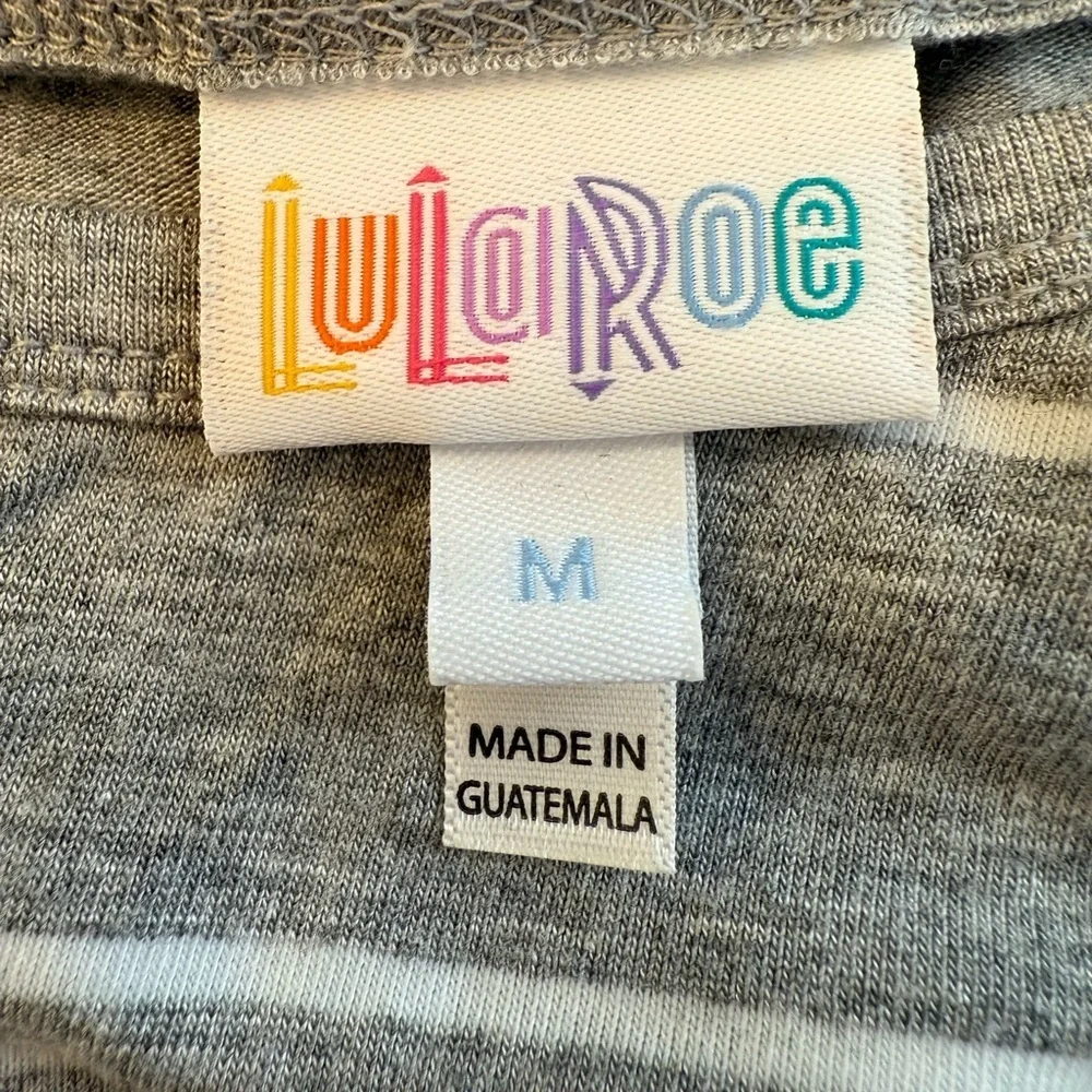 NWT LuLaRoe Anna Maxi Dress Gray and White Size Medium - Picture 5 of 7